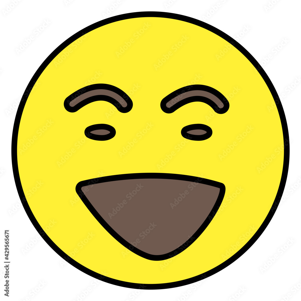 Fototapeta premium Editable flat design of happy emoji icon