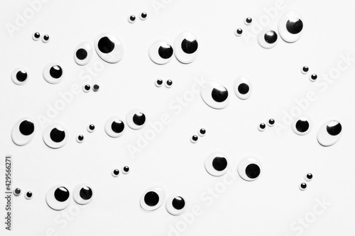 Toy eyes on a white background