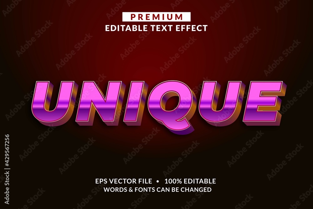 Unique Premium Editable Text Effect Font style