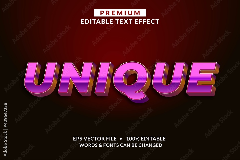 Unique Premium Editable Text Effect Font style Unique Premium Editable Text Effect Font style