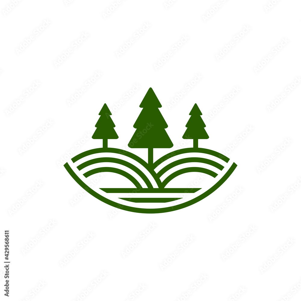 Nature Landscape logo design vector illustration, Creative Nature Landscape logo design concept template, symbols icons Nature Landscape logo design vector illustration, Creative Nature Landscape logo design concept template, symbols icons