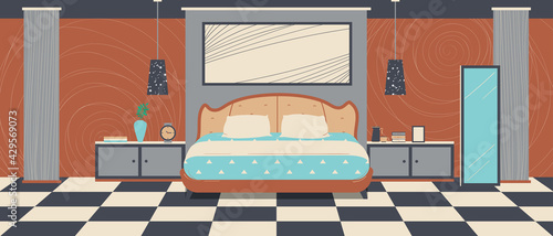bedroom design, interior brown theme bed living room.