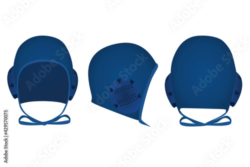 Blue water polo cap. vector