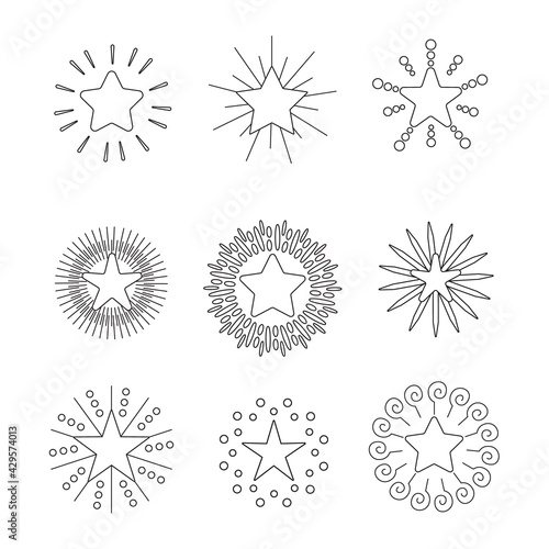 Set of vintage starburst Design template for icons  logos or graphic elements.