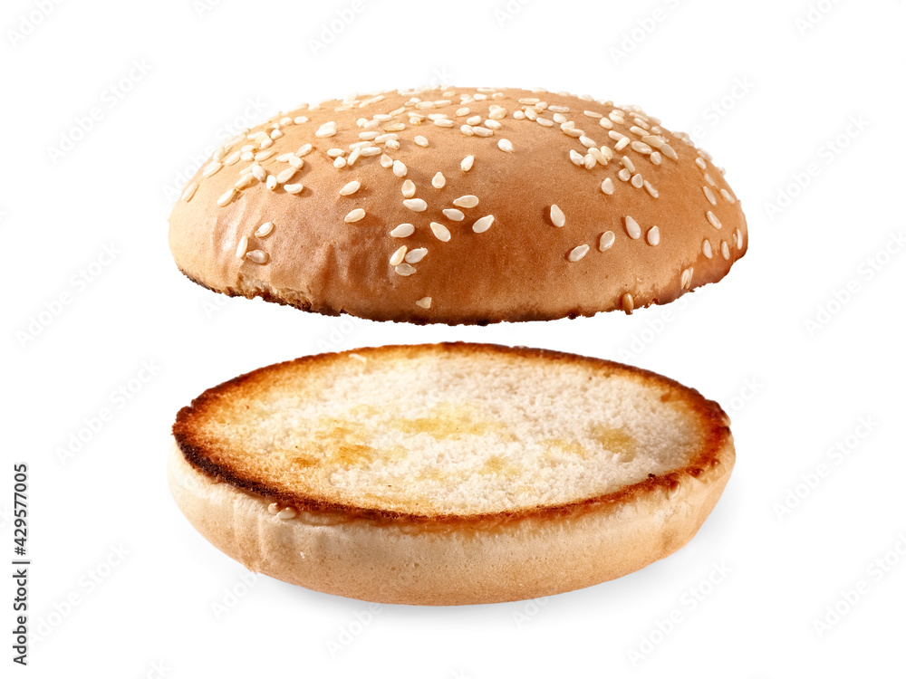 Half cut sesame seeds burger bun