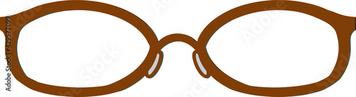 Illustration material of brown glasses