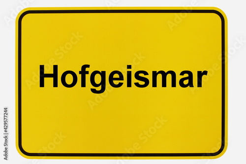 Illustration eines Stadteingangsschildes der Stadt Hofgeismar photo