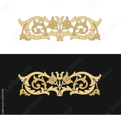 Decorative elegance luxury patterns baroque gold stock illustration