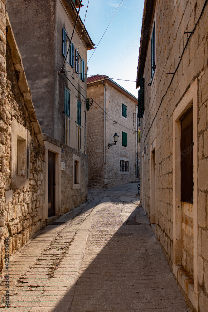 narrow street in the old town of Sibenik