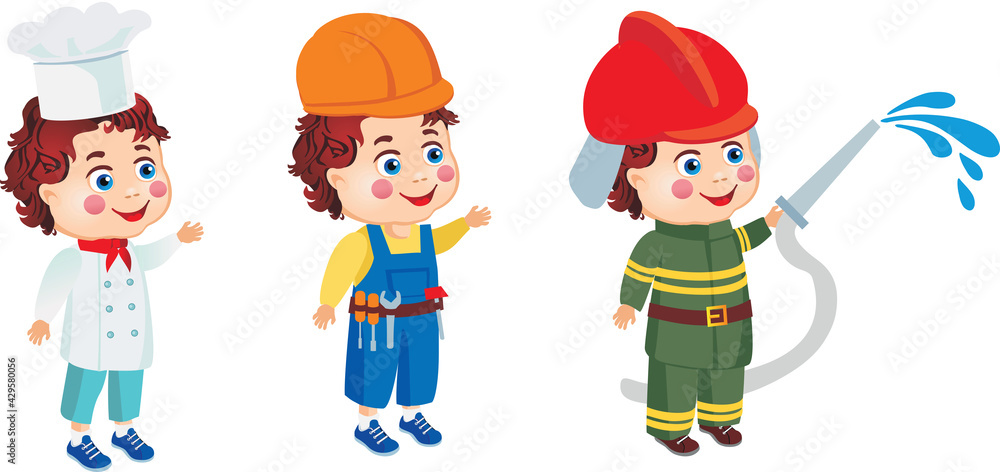 Profession cook, worker, fireman Profession cook, worker, fireman