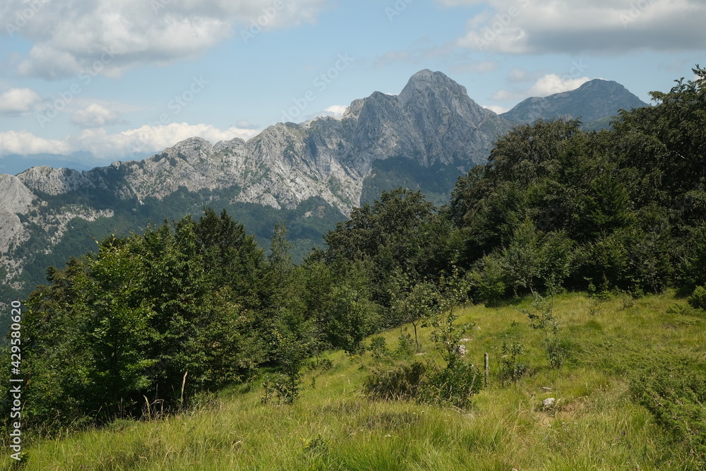 Mountains of the Apuan Alps. The Pizzo d'Uccello.. Mountains of the Apuan Alps. The Pizzo d'Uccello..