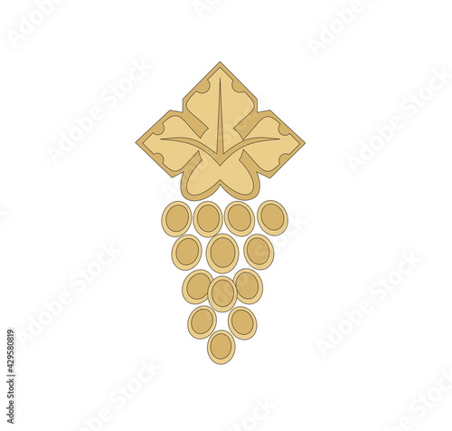 WINE GRAPES VINTAGE VINEYARDS SYMBOL BLACK AND GOLD