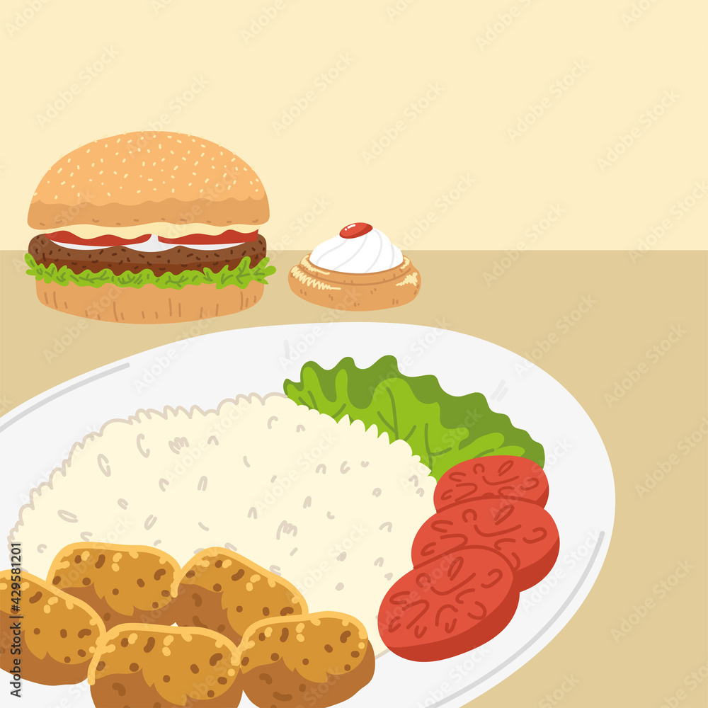 hamburger and plate hamburger and plate