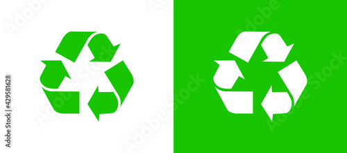 Recycle Symbol Icon. Flat Vector Recycling or Recyclable Icon  photo