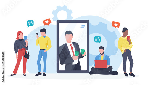 Social media marketing and earnings from paid content advertising 