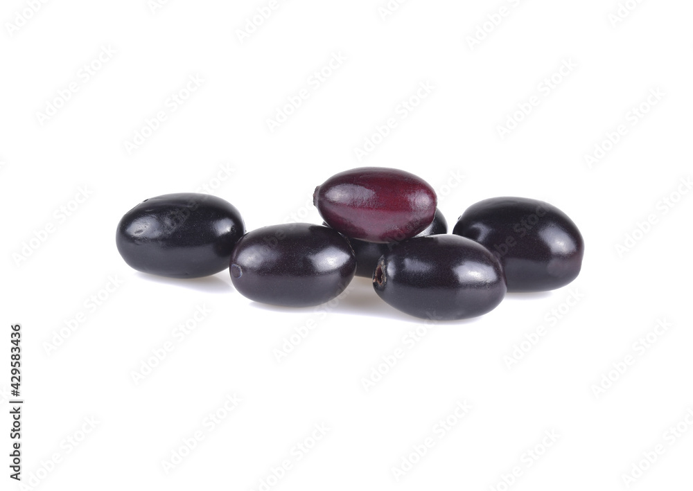 Jambolan plum or Java plum on white background Jambolan plum or Java plum on white background