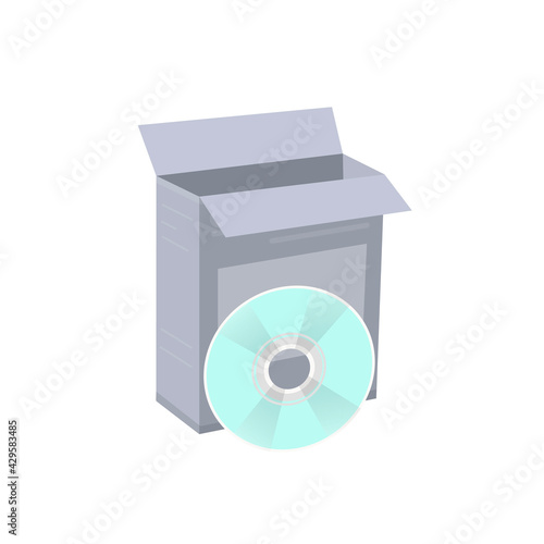 Computer software package, vector illustration