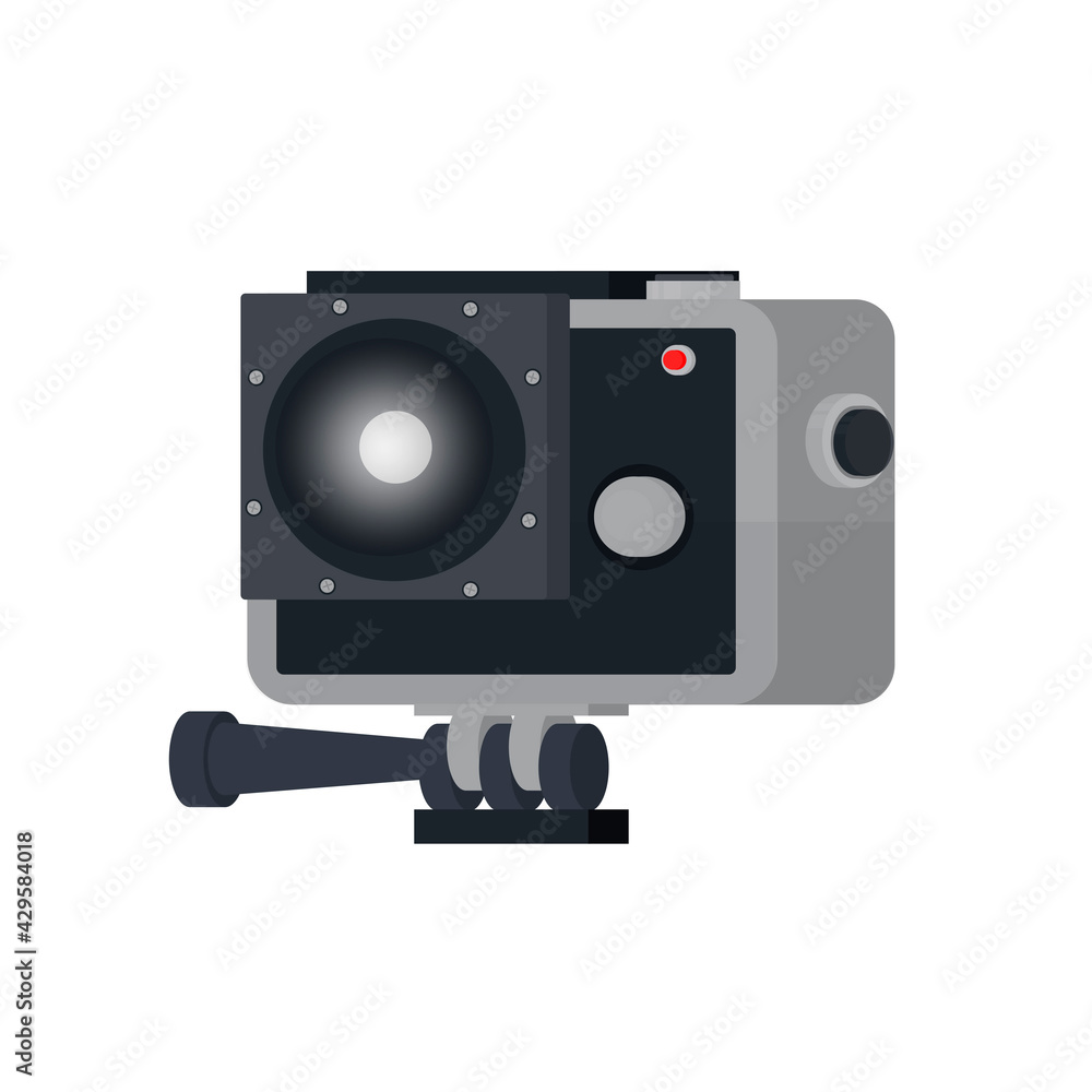 Action camera. Camera for video shooting, vector illustration Action camera. Camera for video shooting, vector illustration