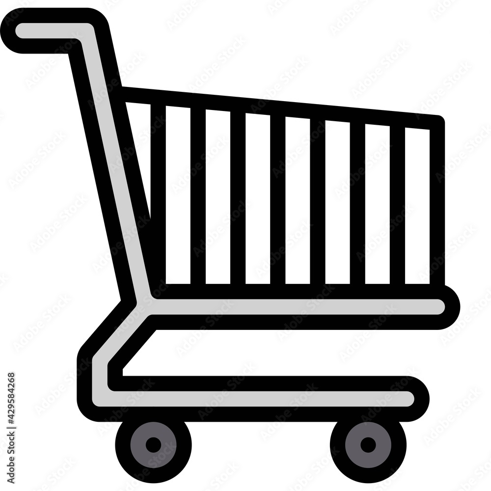 Shopping cart icon, Supermarket and Shopping mall related vector