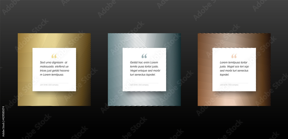 Fototapeta premium Metallic social media quote template