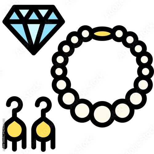 Jewellery icon, Supermarket and Shopping mall related vector