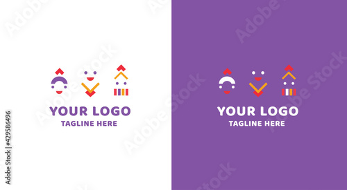 Book school kids logo vector. Kindergarten, school, Montessori