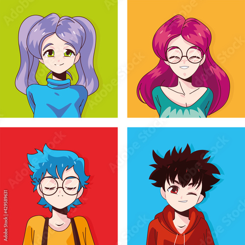manga girls and boys