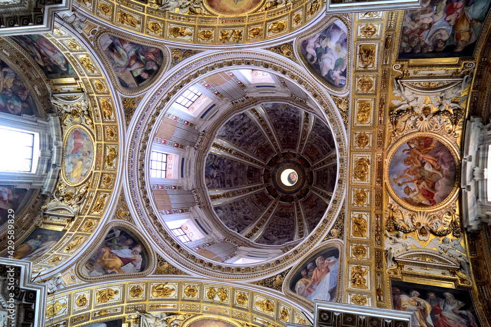dome - interior of the cathedral - The Basilica of Saint Mary Major (Basilica di Santa Maria Maggiore) - Rome, Lazio, Italy, Europe