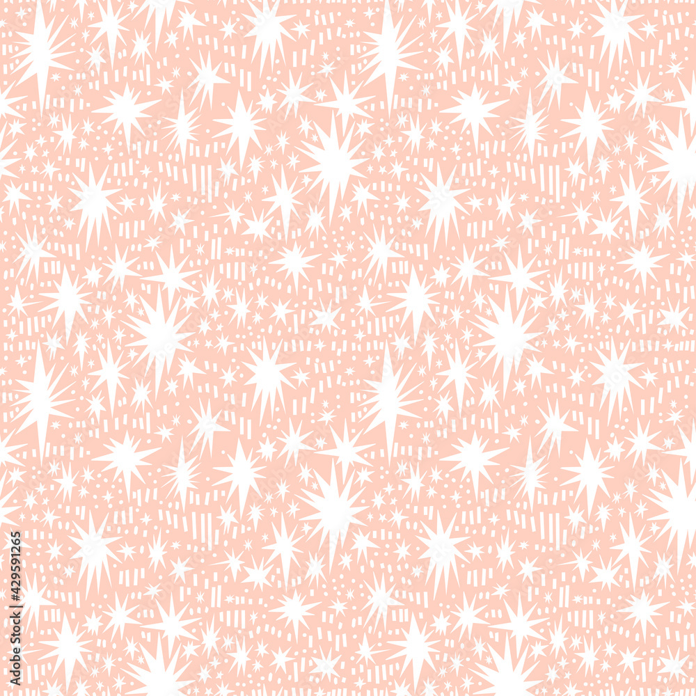 Hand drawn night starry sky stars shapes seamless abstract pattern beautiful fashion style. Retro aesthetic background. Hand drawn night starry sky stars shapes seamless abstract pattern beautiful fashion style. Retro aesthetic background.