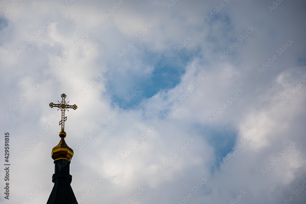 Domes of the church against the sky Domes of the church against the sky