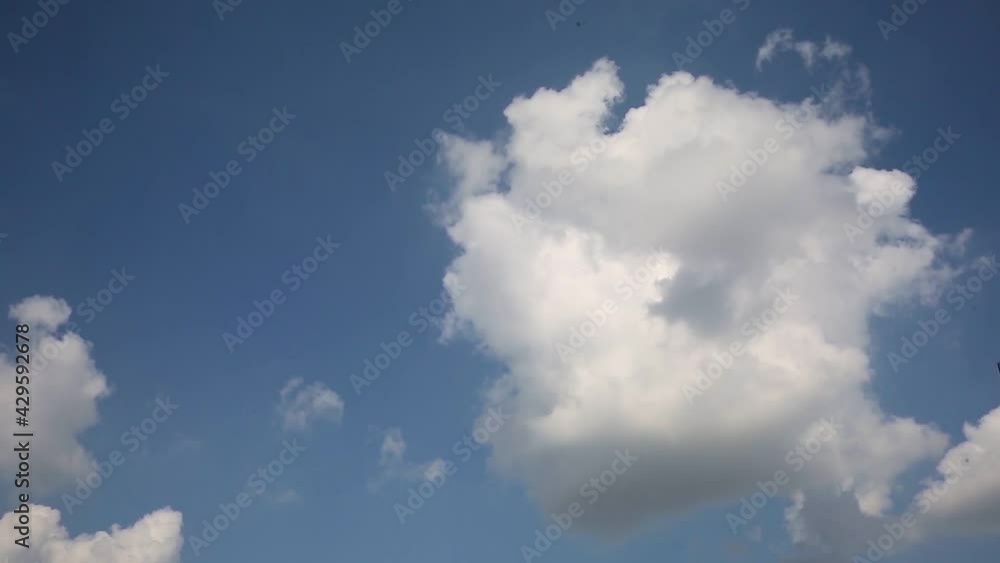 Timelapse of puffy fluffy rolling clouds in vast clear blue sky Timelapse of puffy fluffy rolling clouds in vast clear blue sky
