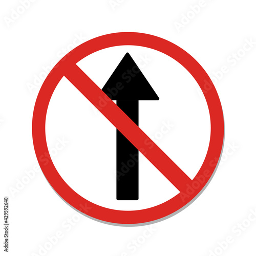 No entry traffic sign on white background.
