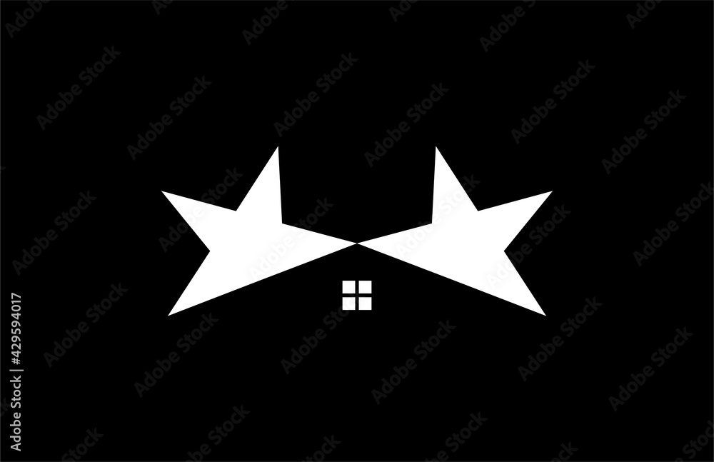 Obraz premium House Logo Negative Space Star