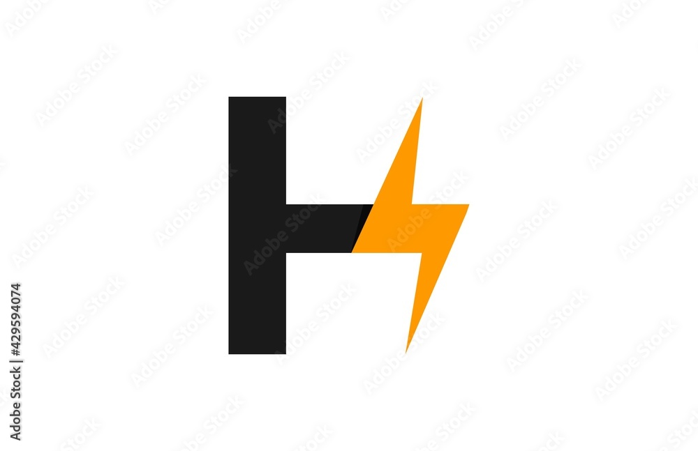 Initial H Lightning Logo Initial H Lightning Logo