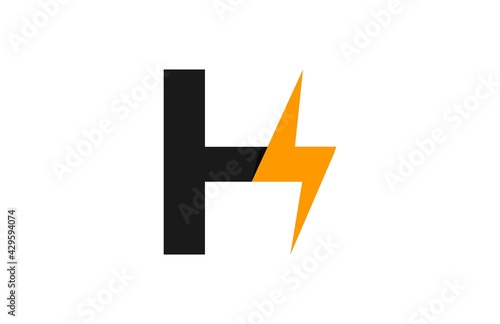 Free Download Initial H Lightning Logo - GFXLoad