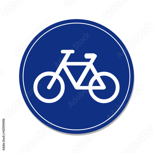 Illustration of bicycle lane sign isolated on white background.