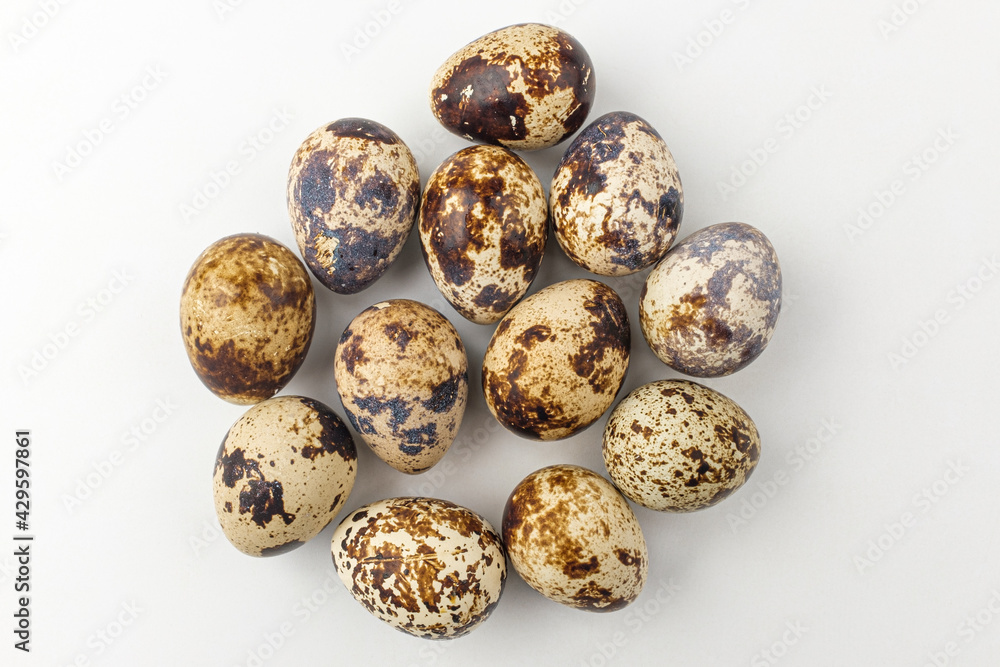 Stewed quail eggs on a white background Stewed quail eggs on a white background