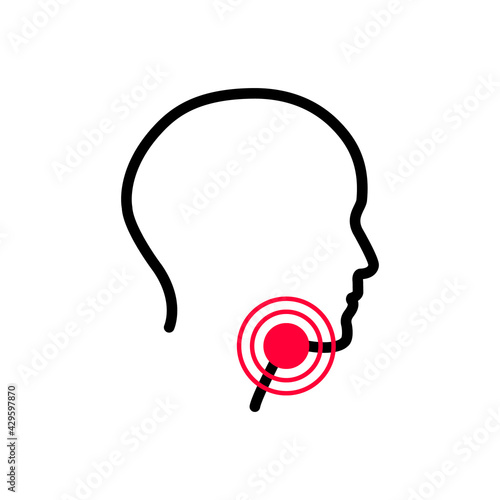 Sore Throat Illustration. Vector Icon Showing a Person with Sore Throat Symptoms.