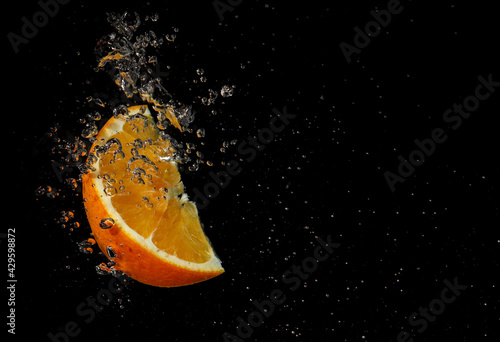 Orange slice underwater