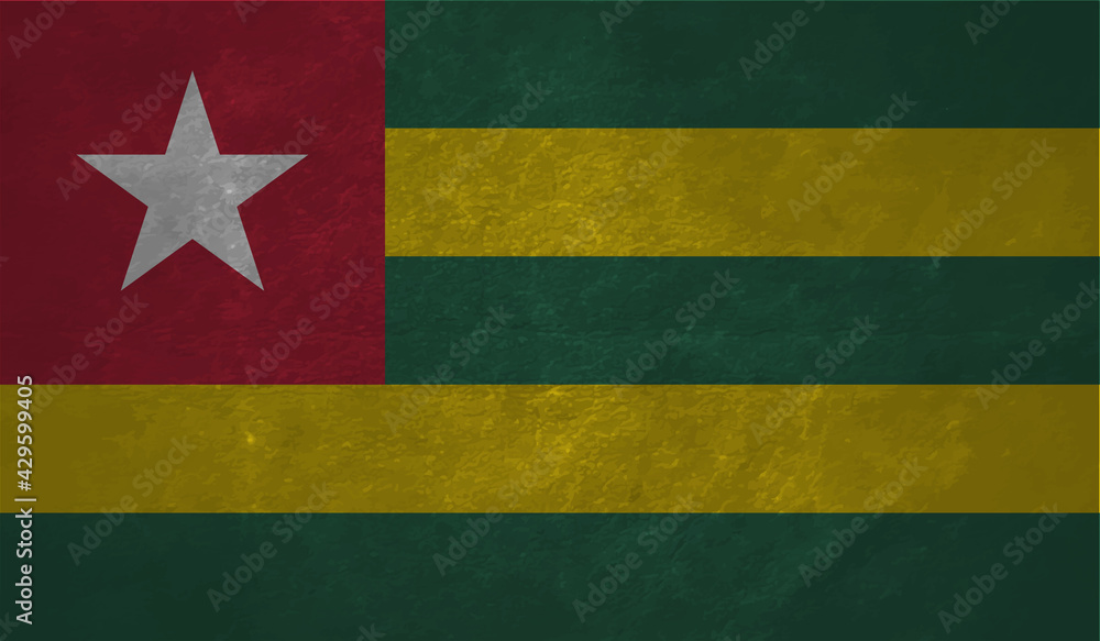 Grunge Togo flag. Togo flag with waving grunge texture. Grunge Togo flag. Togo flag with waving grunge texture.