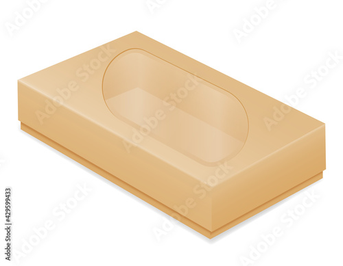 brown cardboardfor packaging goods and gifts box vector illustration