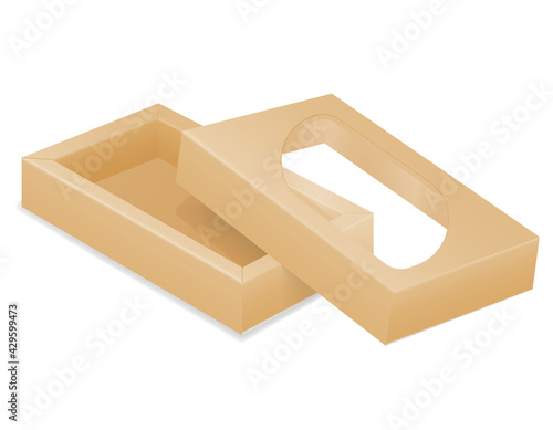 brown cardboardfor packaging goods and gifts box vector illustration