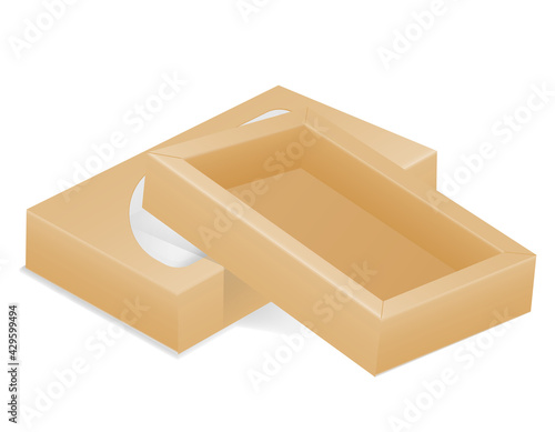 brown cardboardfor packaging goods and gifts box vector illustration