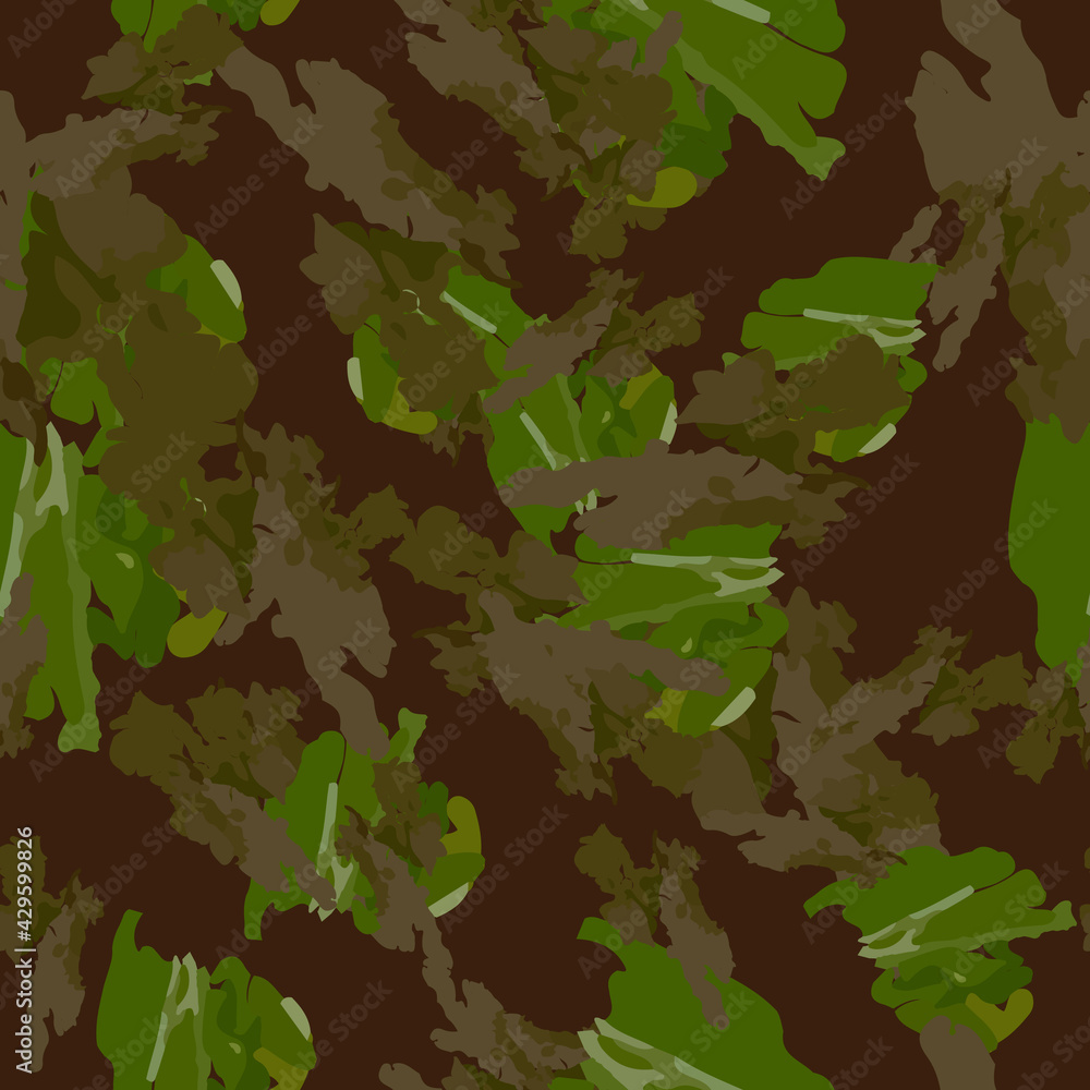 Forest camouflage of various shades of green adn brown colors Forest camouflage of various shades of green adn brown colors