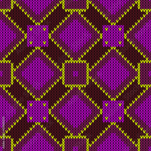 Texture knitted fabric seamless pattern. Vector illustration