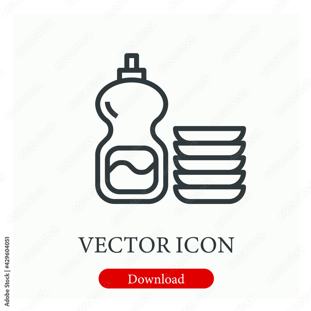 Clean bottle vector icon. Editable stroke. Linear style sign for use on web design and mobile apps, logo. Symbol illustration. Pixel vector graphics - Vector Clean bottle vector icon. Editable stroke. Linear style sign for use on web design and mobile apps, logo. Symbol illustration. Pixel vector graphics - Vector