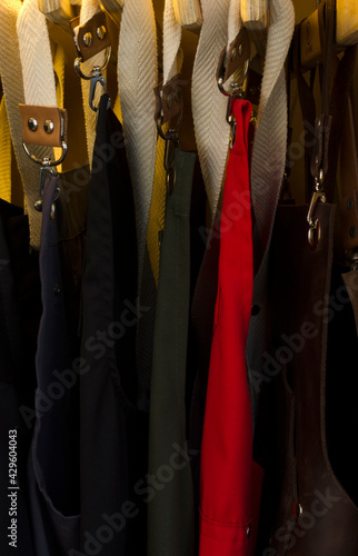coat rack with colorful clothes