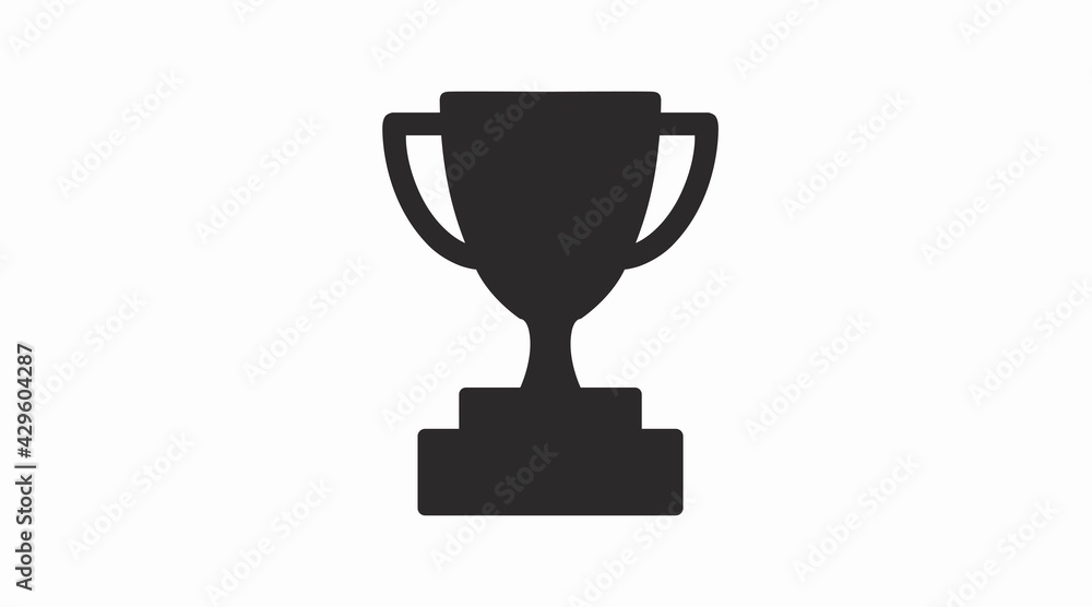 Trophy icon in flat style. Vector isolated black and white illustration Trophy icon in flat style. Vector isolated black and white illustration