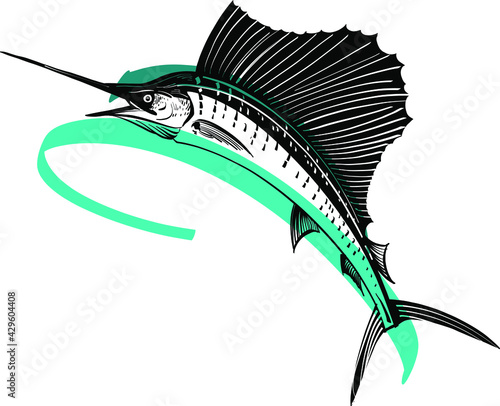 The Marlin fish in the water