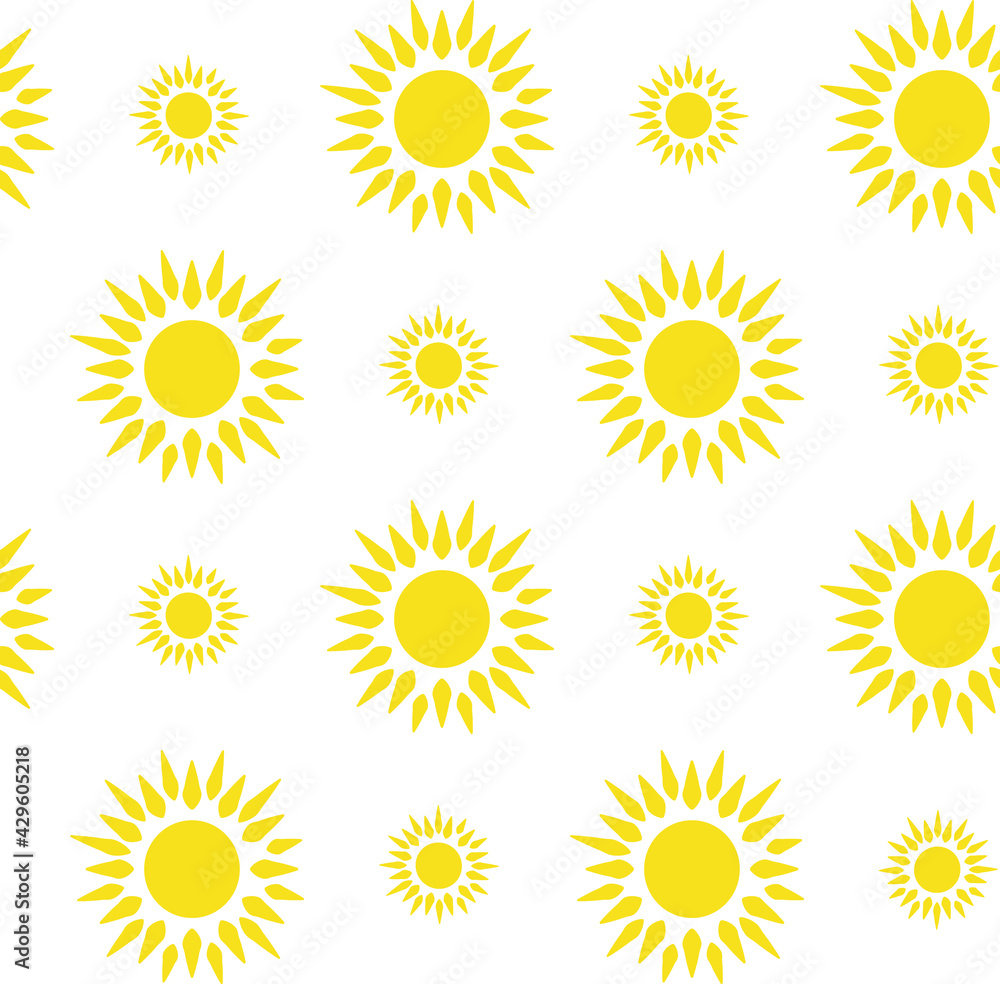 Sun emblem tribal symbol yellow and white seamless pattern. Sun emblem tribal symbol yellow and white seamless pattern.